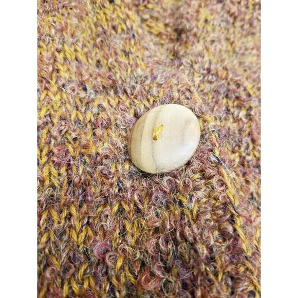 Handmade Tabask Alpaca Wool Blend Shawl‎ Collar Cardigan Sweater S - Picture 5 of 11